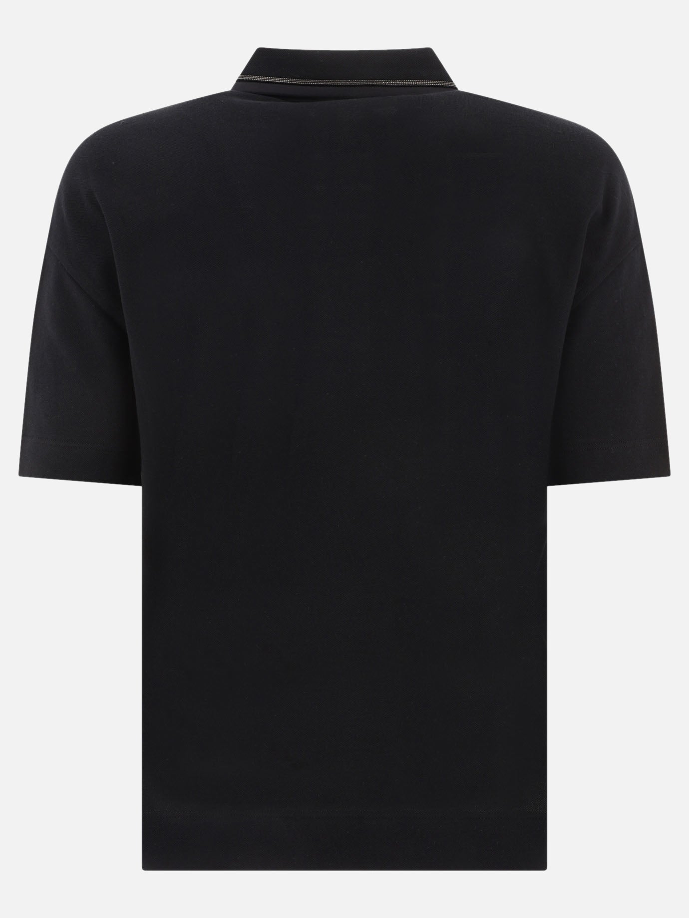 Polo shirts with buttons 100% cotton  Black - Brunello Cucinelli Women | PDP | VIETTI Online Store | Zoom-Modal_2
