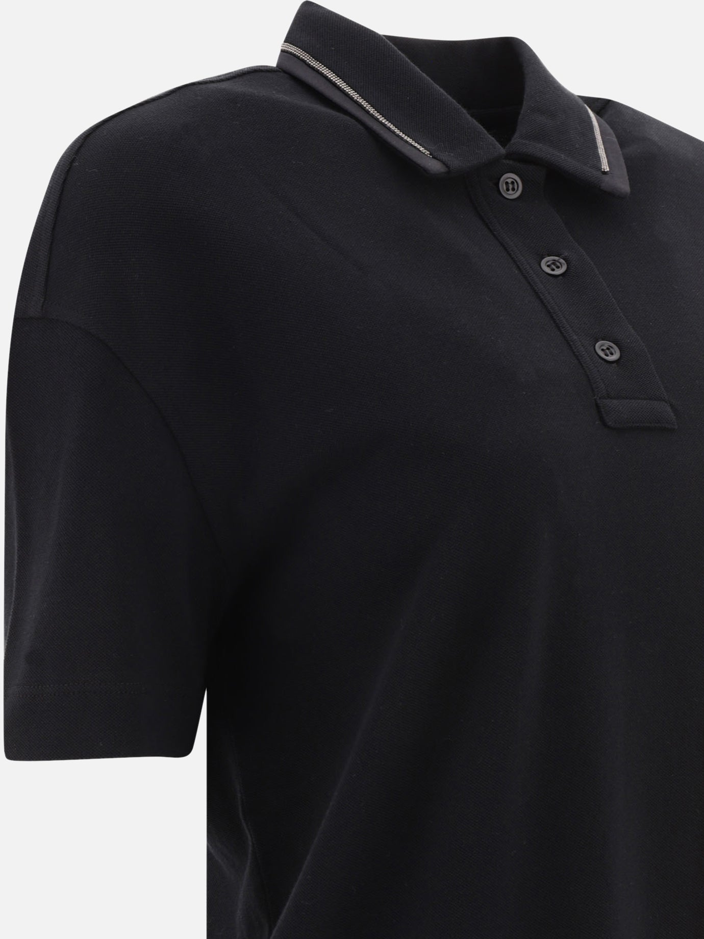 Polo shirts with buttons 100% cotton  Black - Brunello Cucinelli Women | PDP | VIETTI Online Store | Zoom-Modal_4
