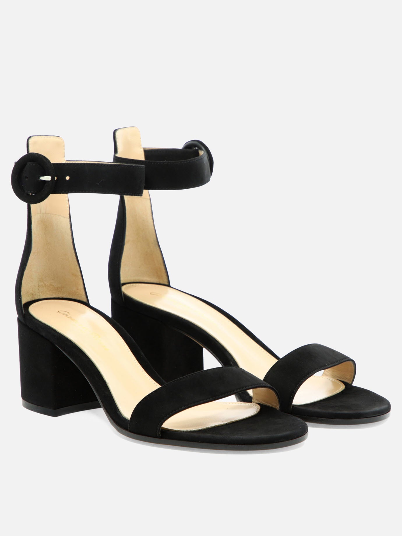 Heeled sandals 100% suede - 100% leather  Black - Gianvito Rossi Women | PDP | VIETTI Online Store | thumbnail_2