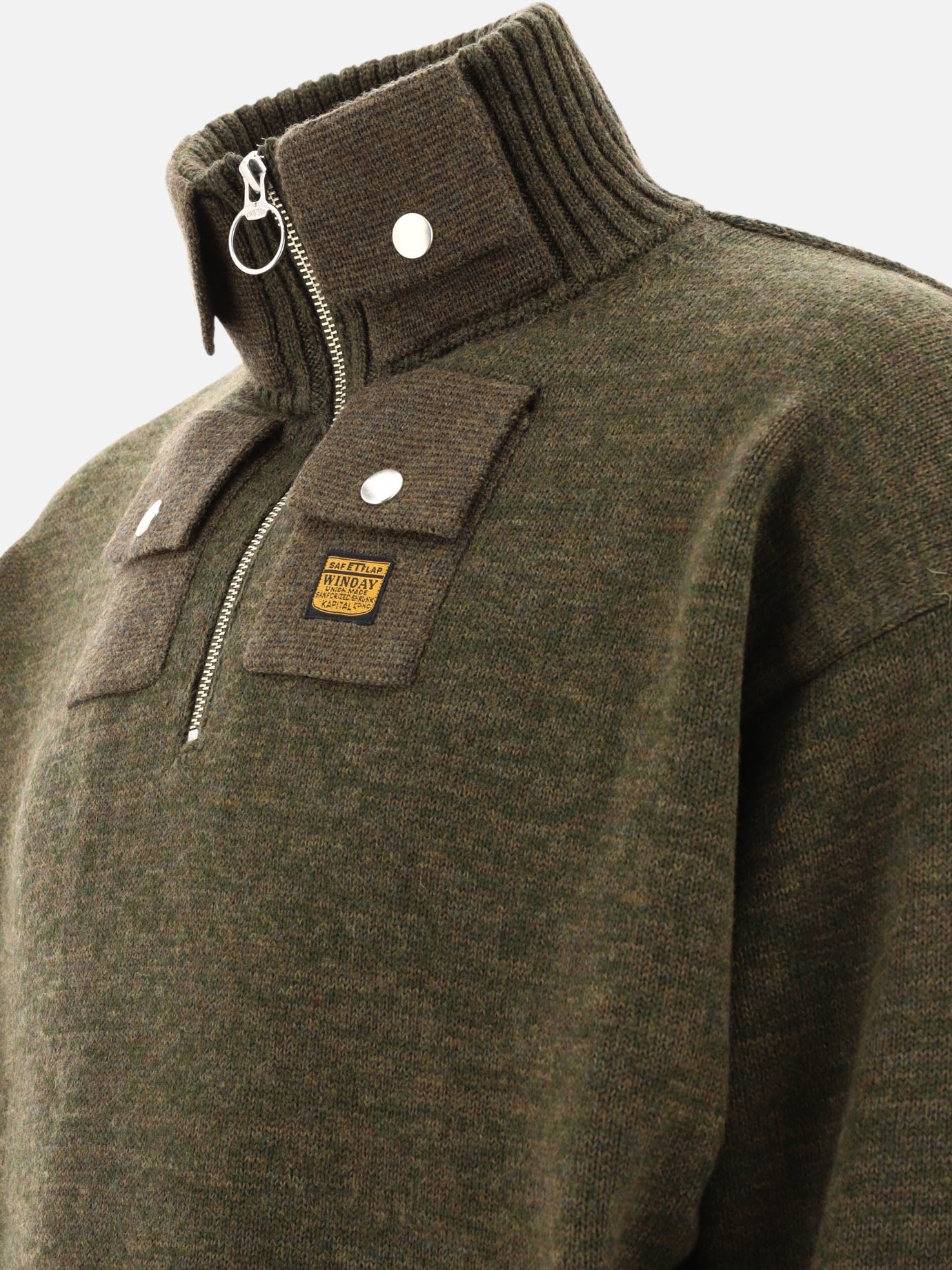 KAPITAL "8G" half-zip sweater Green