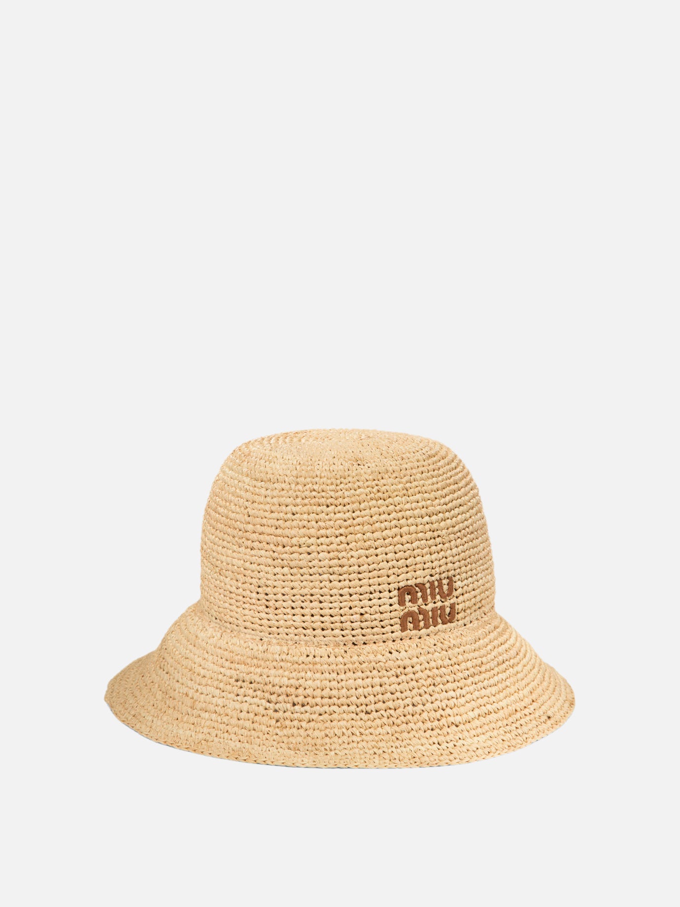 Miu Miu Woven fabric bucket hat Beige