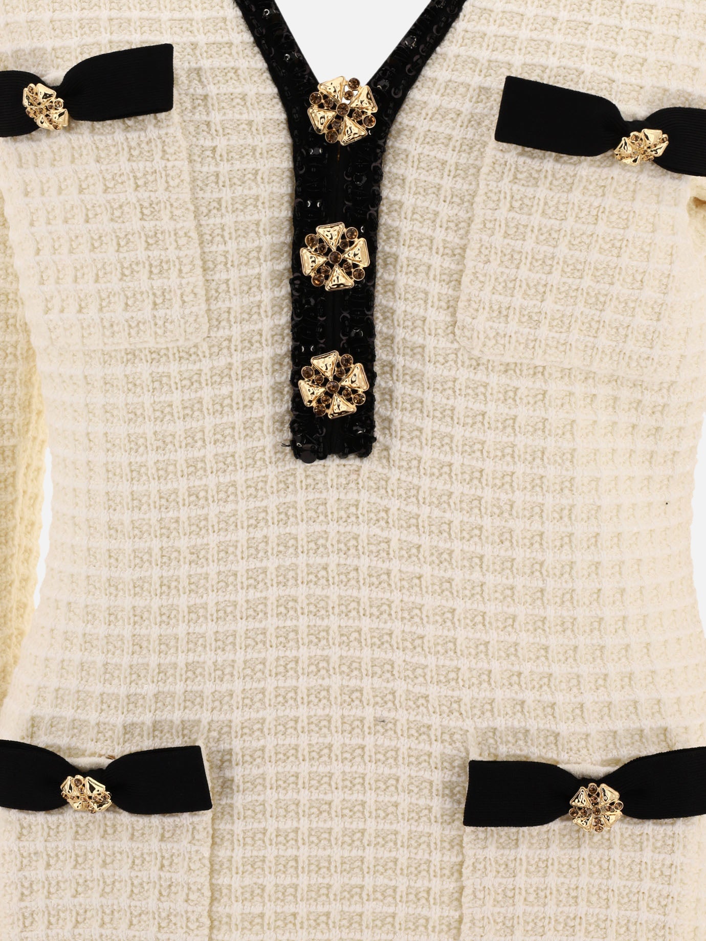 Mini dresses 54% polyester 20% cotton 12% viscose 6% polyamide 5% wool 3% metallic fibre  Beige - Self-portrait Women | PDP | VIETTI Online Store | thumbnail_3