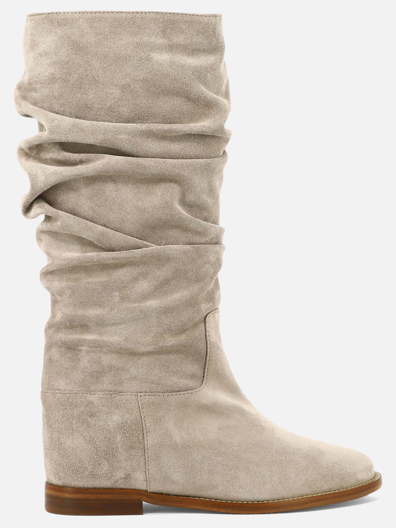 Knee-high 100% suede - 100% leather  Grey - Via Roma 15 Women | PDP | VIETTI Online Store | thumbnail