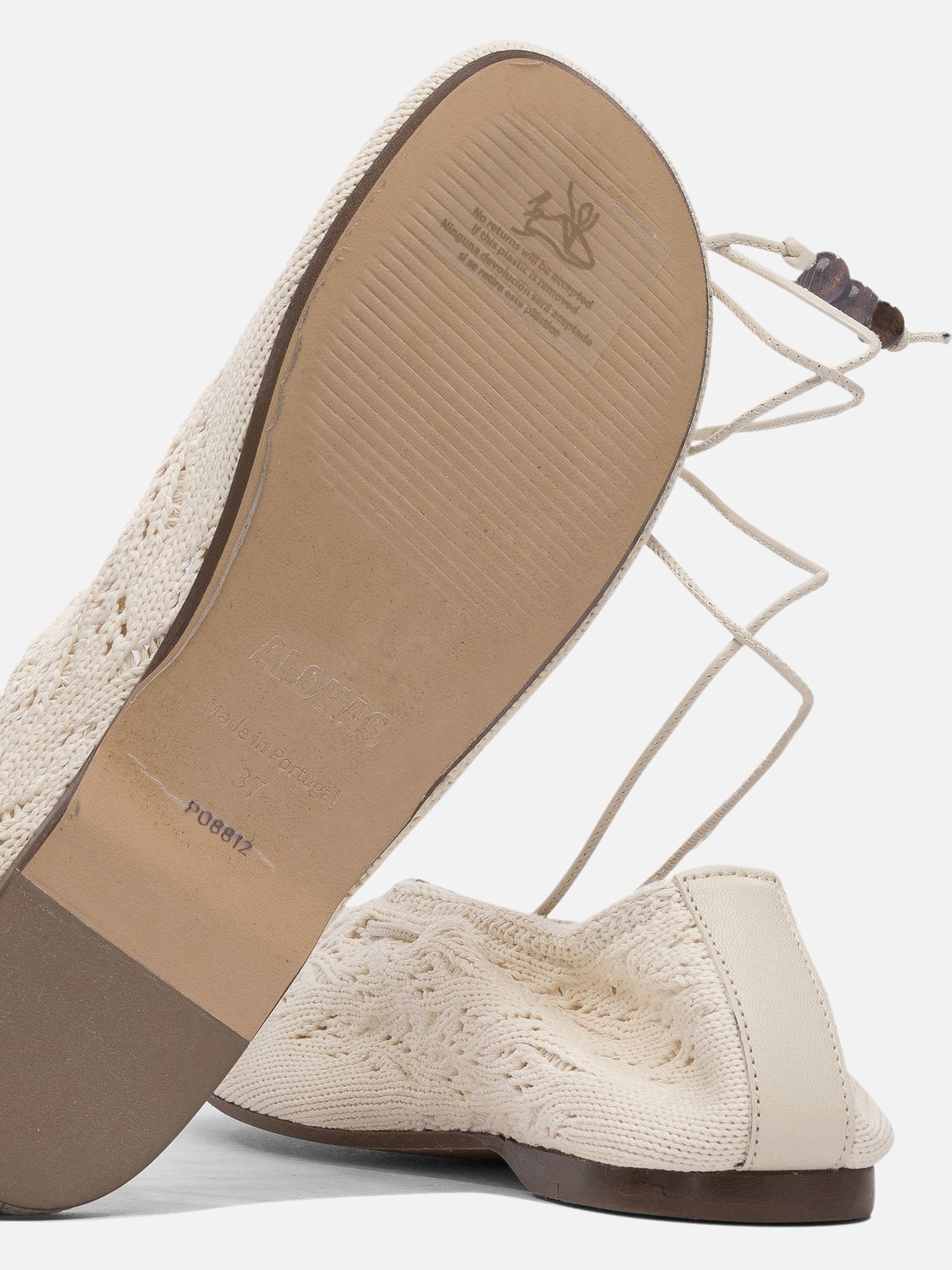 Ballerine classiche 50% relycled cotton 50% recycled polyester - 100% neolite  Beige - Alohas Donna | PDP | VIETTI Online Store | thumbnail_5