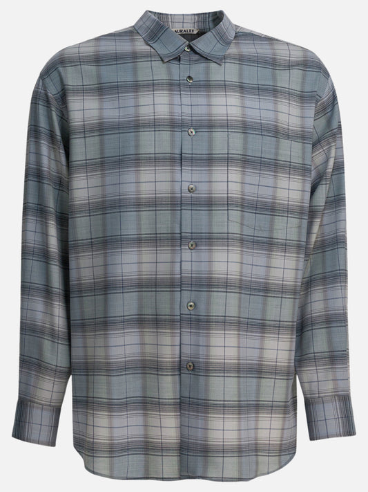 Camicie casual Check  Azzurro - Auralee Uomo | VIETTI Online Store 
