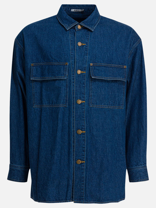 Camicie casual Denim  Blu - Auralee Uomo | VIETTI Online Store 
