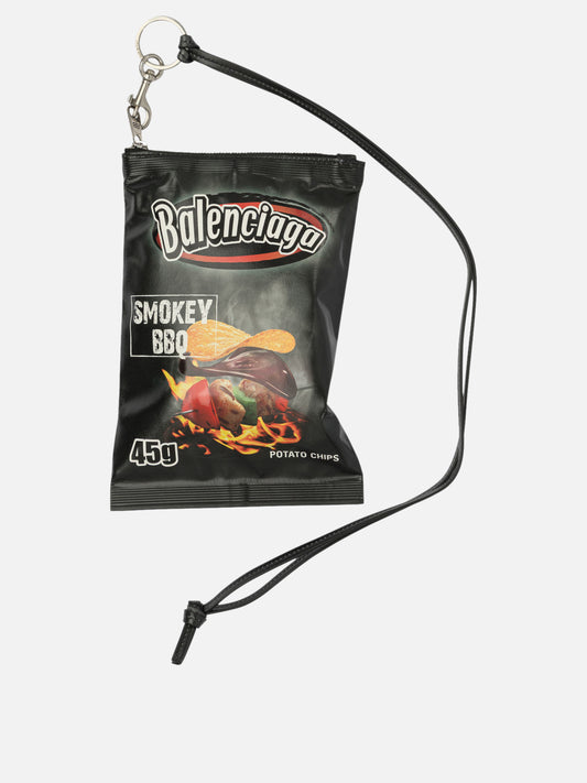 Balenciaga "Chips" cell phone pouch 19488698_UNI Black 1