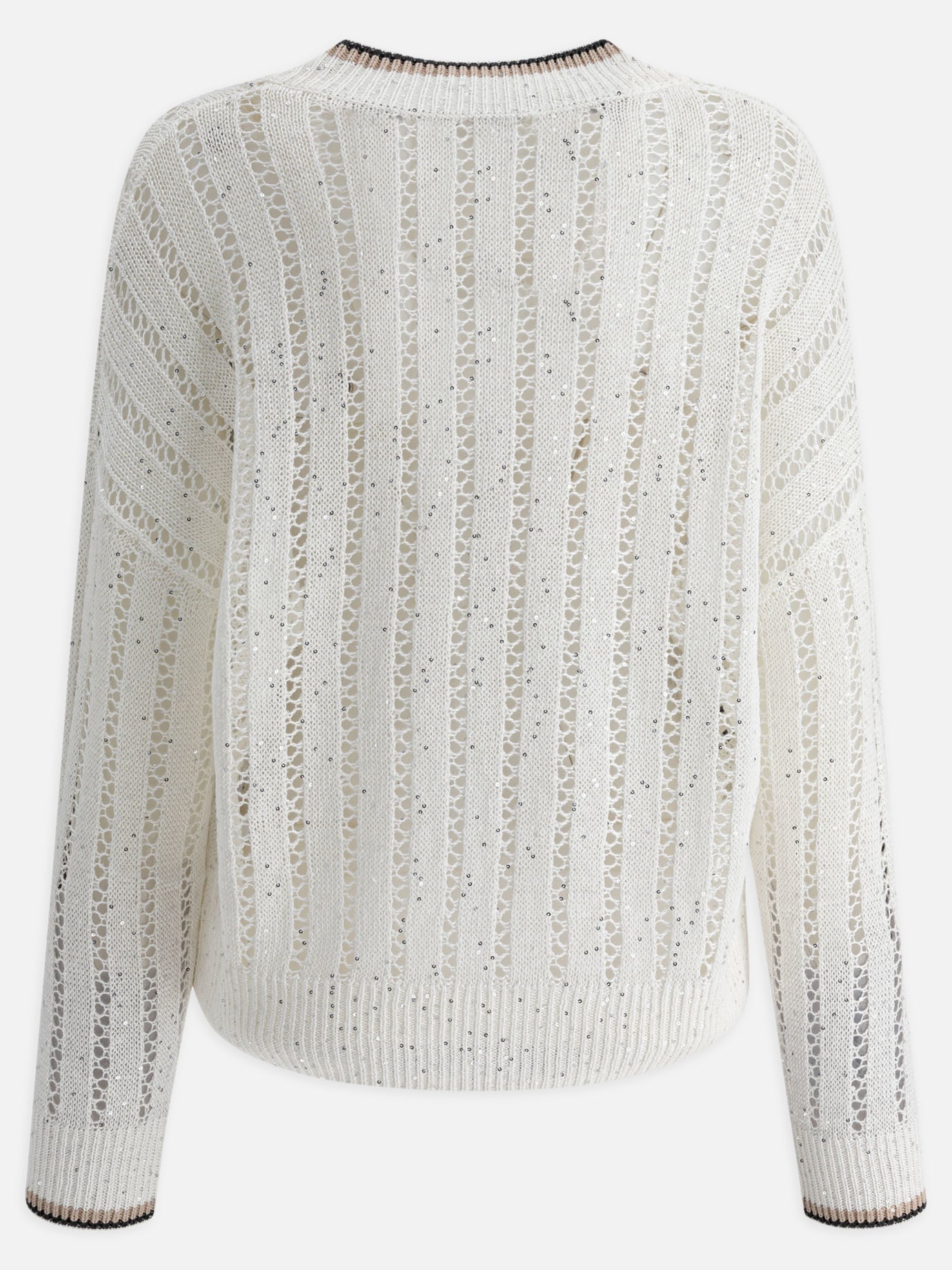 Maglioni scollo a V Solid colour  Bianco - Brunello Cucinelli Donna | PDP | VIETTI Online Store | Zoom-Modal_2
