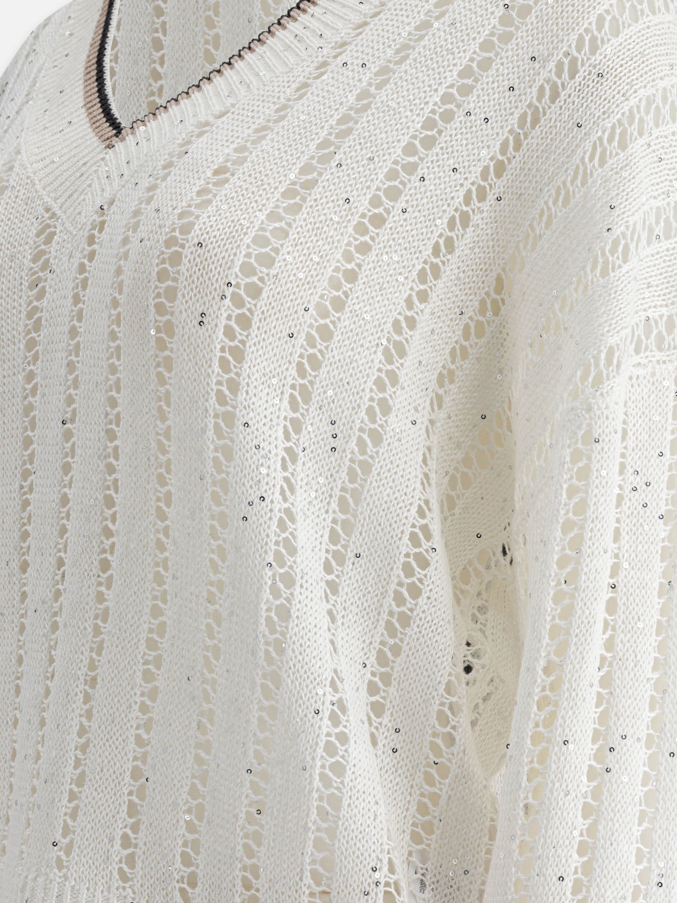Maglioni scollo a V Solid colour  Bianco - Brunello Cucinelli Donna | PDP | VIETTI Online Store | Zoom-Modal_4
