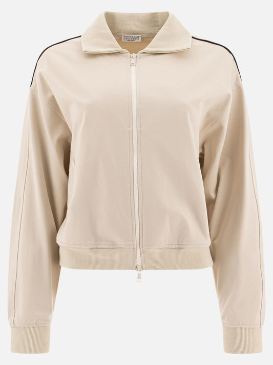 Felpe con zip Solid colour  Bianco - Brunello Cucinelli Donna | VIETTI Online Store 
