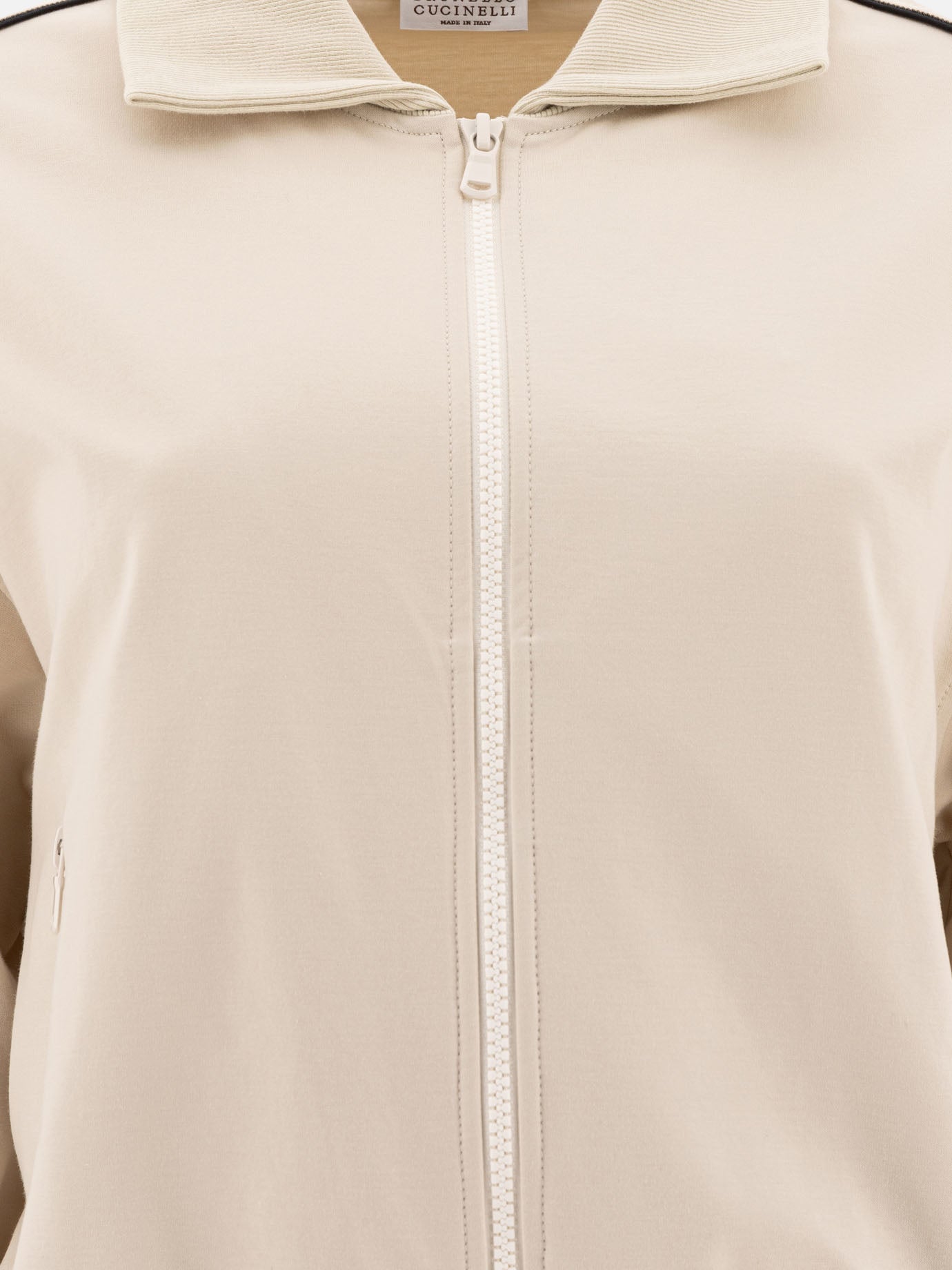 Felpe con zip Solid colour  Bianco - Brunello Cucinelli Donna | PDP | VIETTI Online Store | thumbnail_3