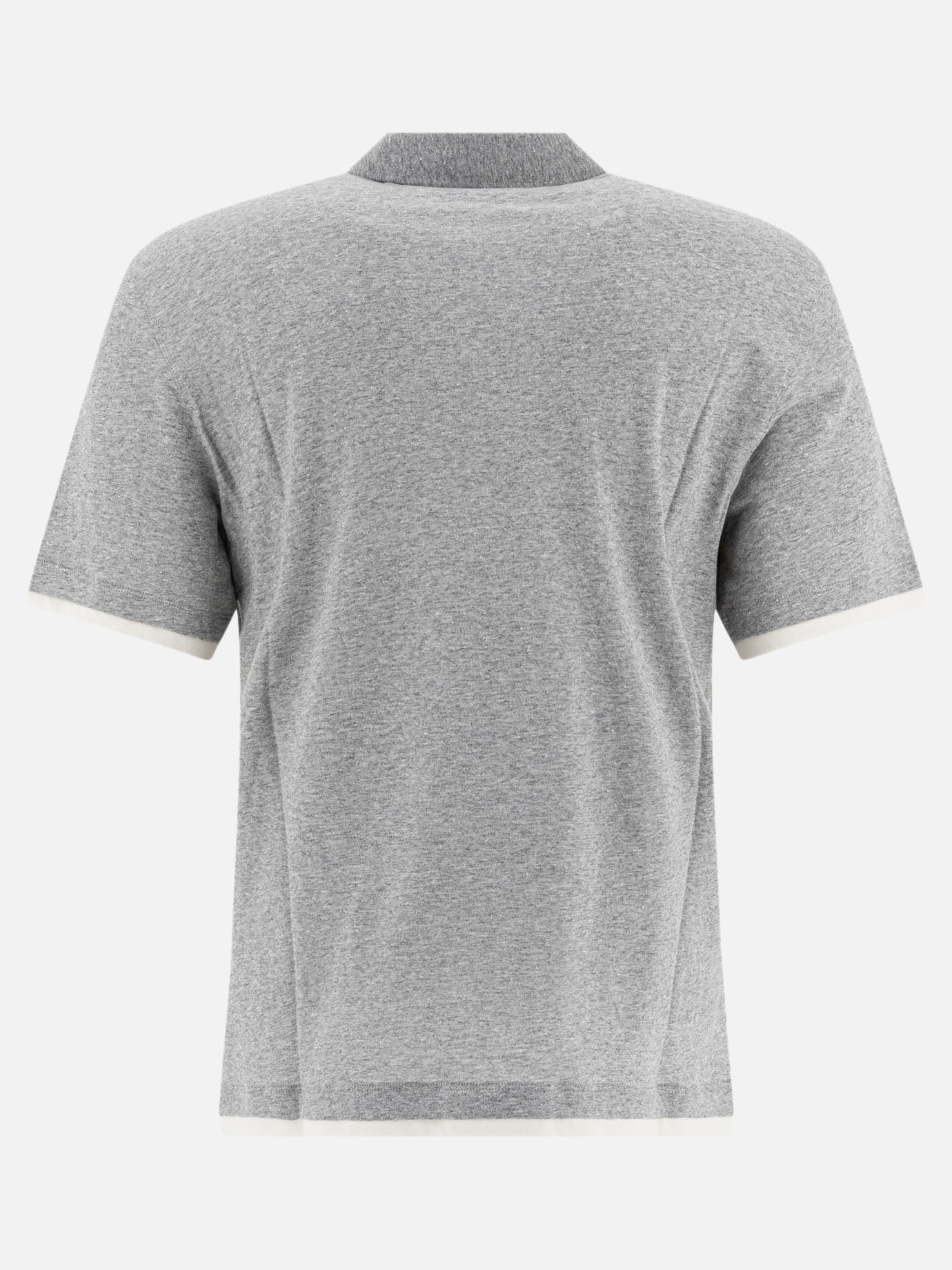 Polo shirts with buttons Solid colour  Grey - Brunello Cucinelli Men | PDP | VIETTI Online Store | Zoom-Modal_2
