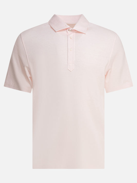 Polo con bottoni Solid colour  Rosa - Brunello Cucinelli Uomo | PLP | VIETTI Online Store 
