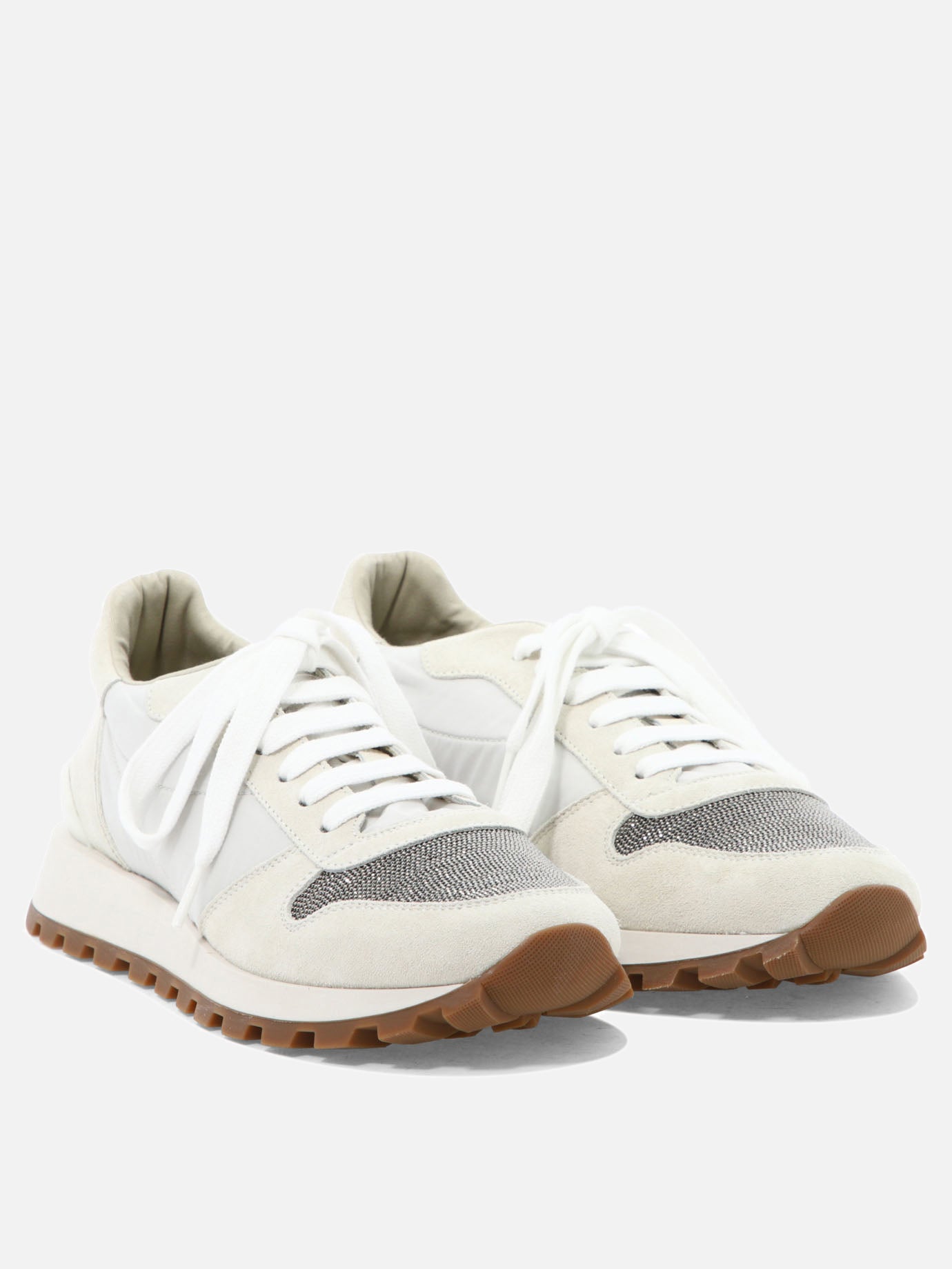 Sneaker basse 100% calf leather - 100% polyurethane  Bianco - Brunello Cucinelli Donna | PDP | VIETTI Online Store | thumbnail_2