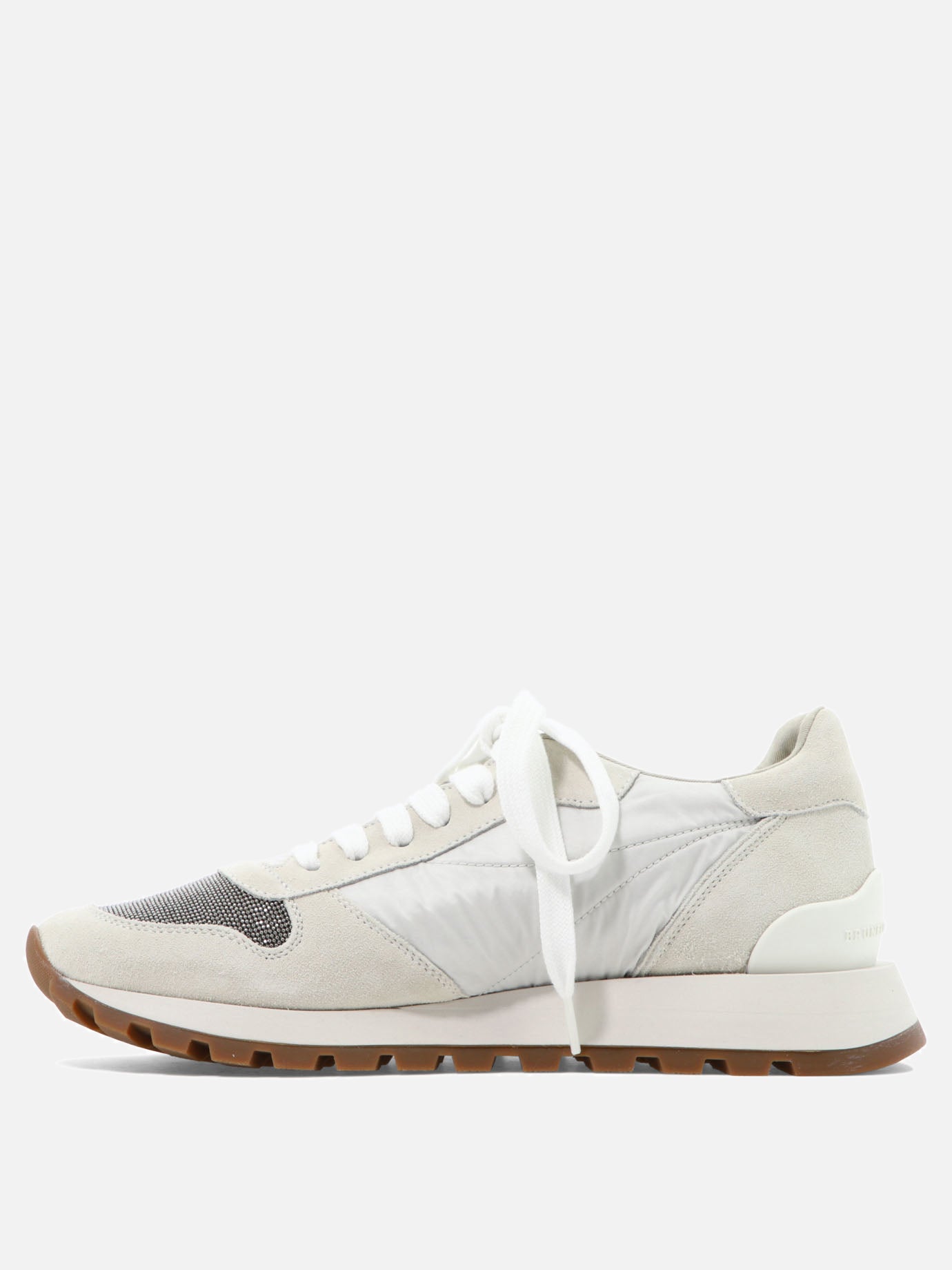 Sneaker basse 100% calf leather - 100% polyurethane  Bianco - Brunello Cucinelli Donna | PDP | VIETTI Online Store | thumbnail_3