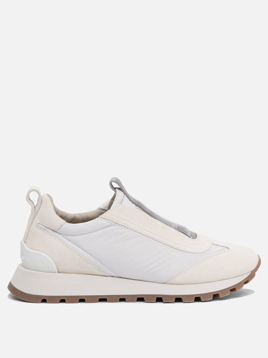 Sneaker basse 100% calf leather - 100% polyurethane  Bianco - Brunello Cucinelli Donna | PDP | VIETTI Online Store 
