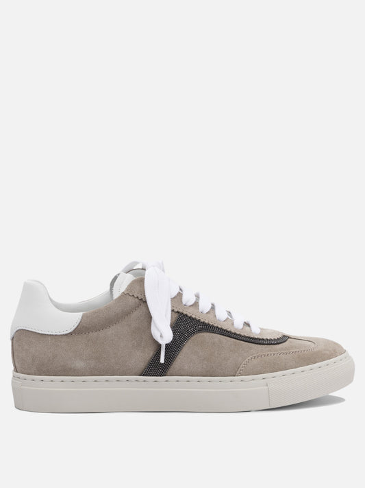 Sneaker basse 100% calf leather - 100% rubber  Grigio - Brunello Cucinelli Donna | PDP | VIETTI Online Store 

