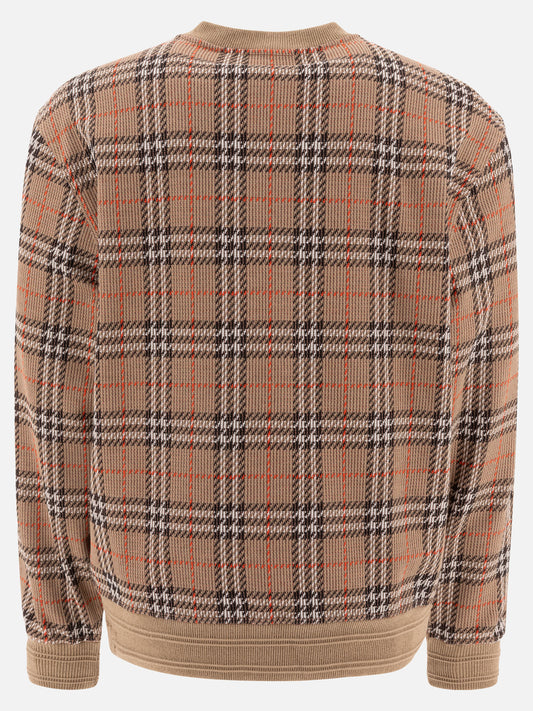 Burberry Felpa girocollo in cotone Check 14327904_S Beige 2