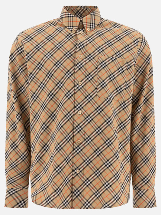 Burberry Camicia in cotone Check 17937121_S Beige 1