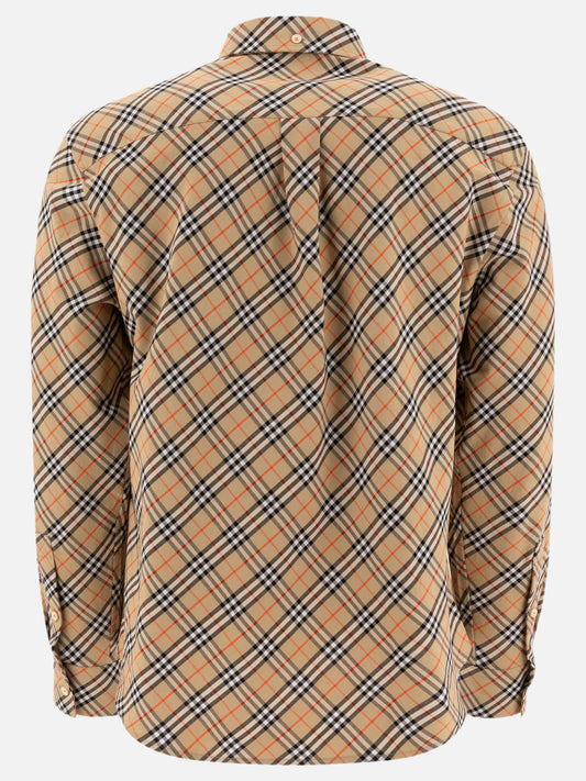 Burberry Camicia in cotone Check 17937121_S Beige 2