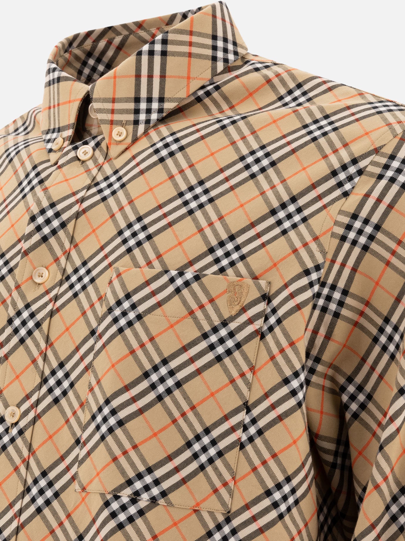 Burberry Camicia in cotone Check 17937121_S Beige thumbnail_4