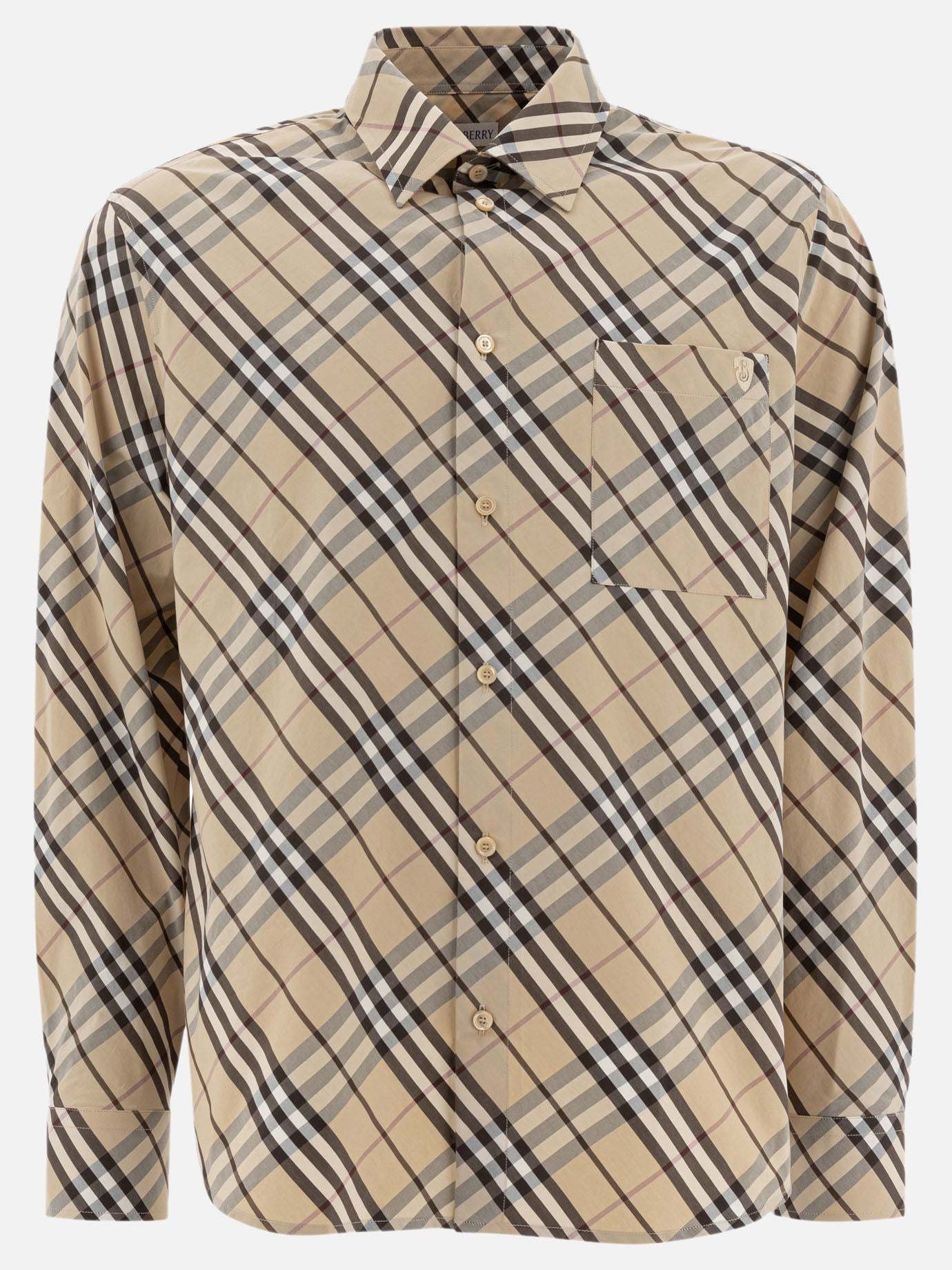 Burberry Cotton Check Shirt Beige
