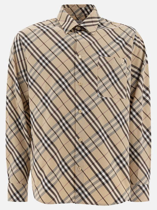 Burberry Camicia in cotone Check 18398031_M Beige 1