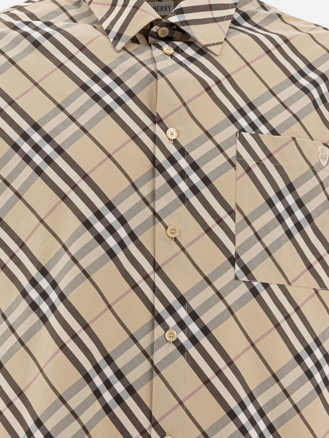 Burberry Cotton Check Shirt Beige