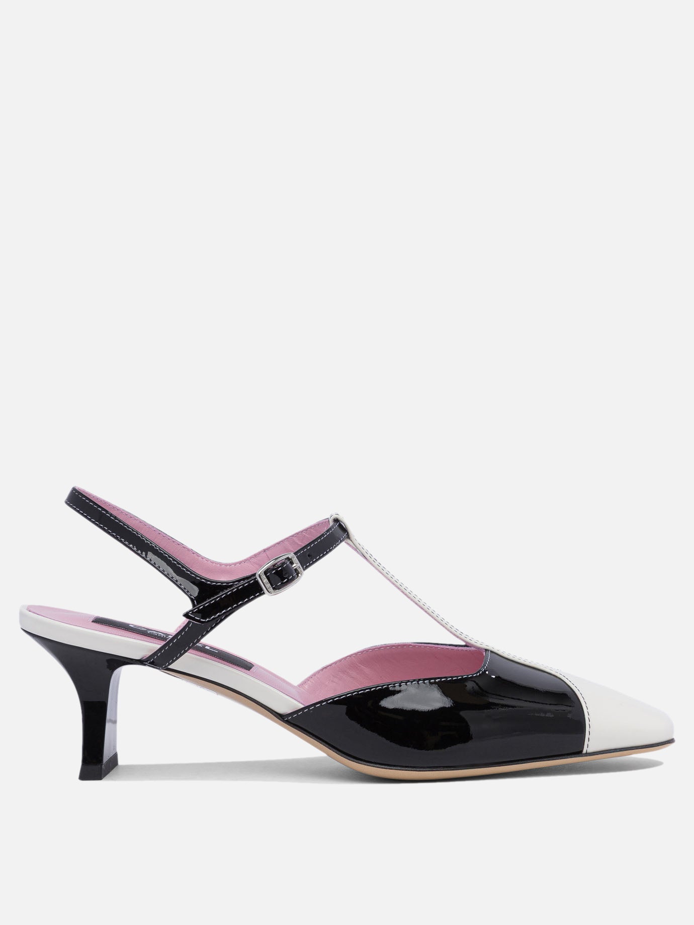 Heeled sandals 100% calf leather - 100% calf  Black - Carel Women | PDP | VIETTI Online Store | Zoom-Modal
