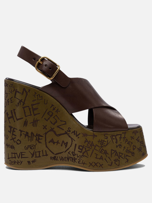 Heeled sandals 100% leather - 100% leather  Brown - Chloé Women | PDP | VIETTI Online Store 
