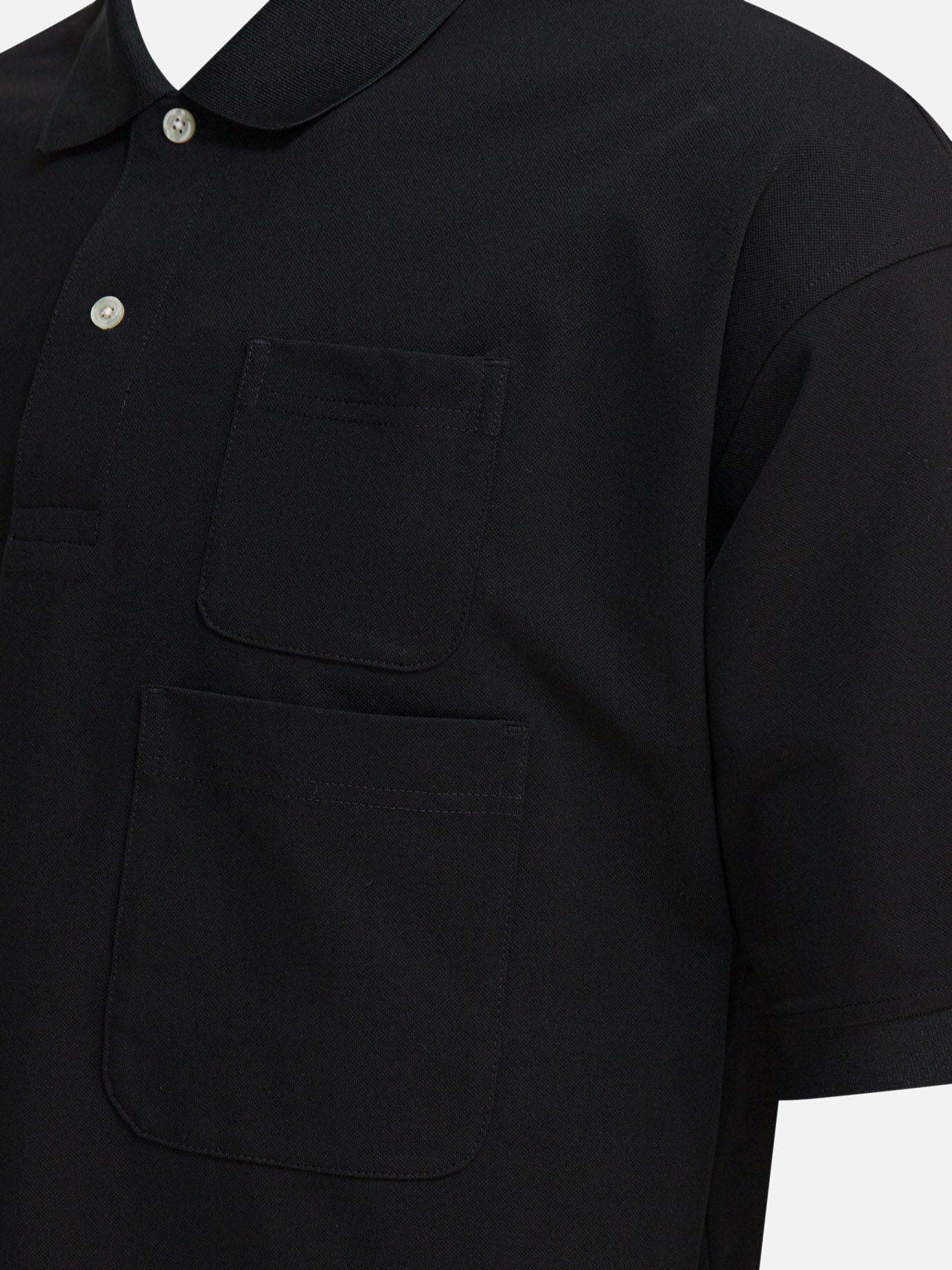 Polo con bottoni Solid colour  Nero - Daiwa Pier 39 Uomo | PDP | VIETTI Online Store | Zoom-Modal_4
