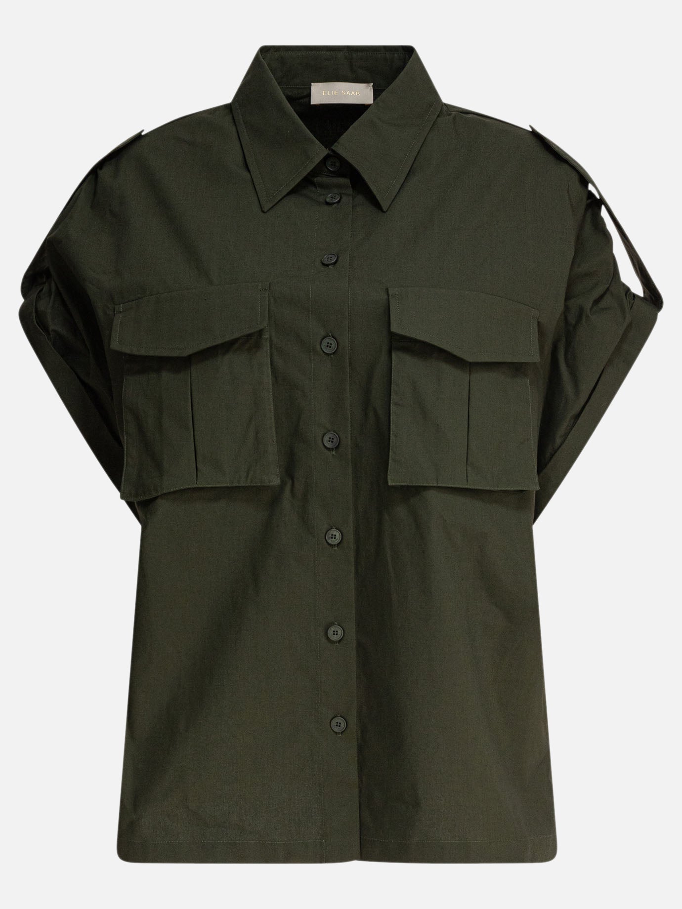 Elie Saab Cotton poplin shirt 16125782_38 Green thumbnail_1