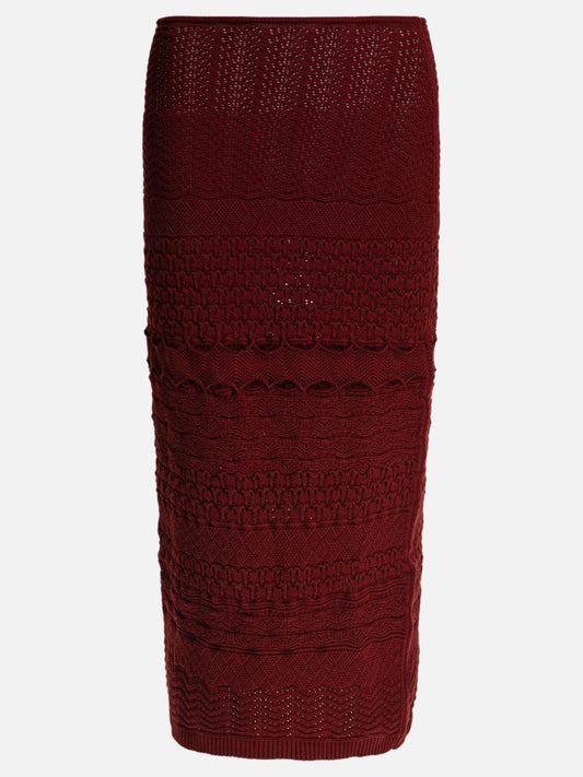Elie Saab Cut-out knit skirt 12460863_S Bordeaux 1
