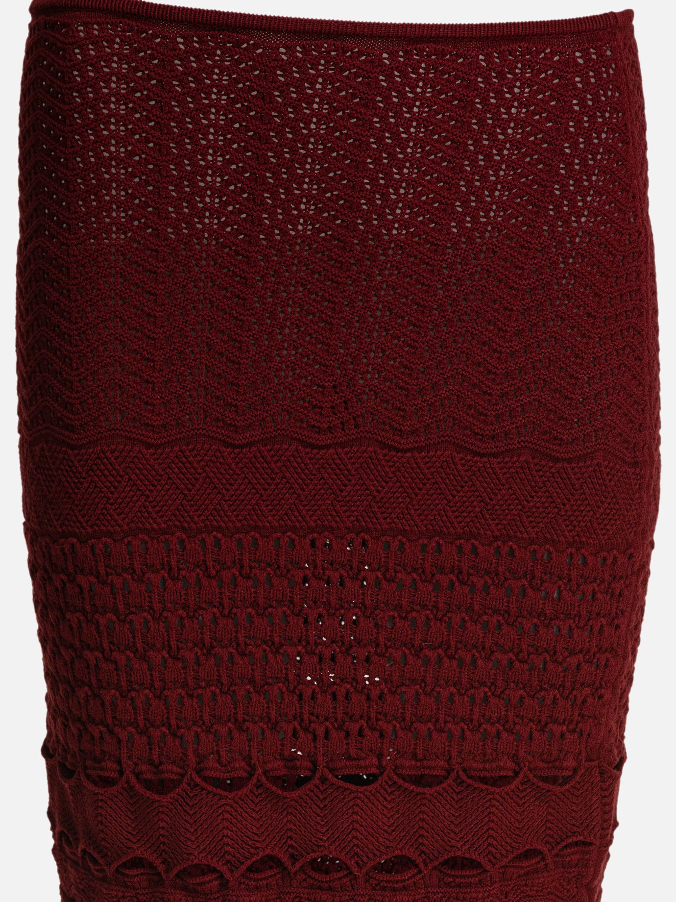 Elie Saab Gonna in maglia cut-out 12460863_S Bordeaux thumbnail_3