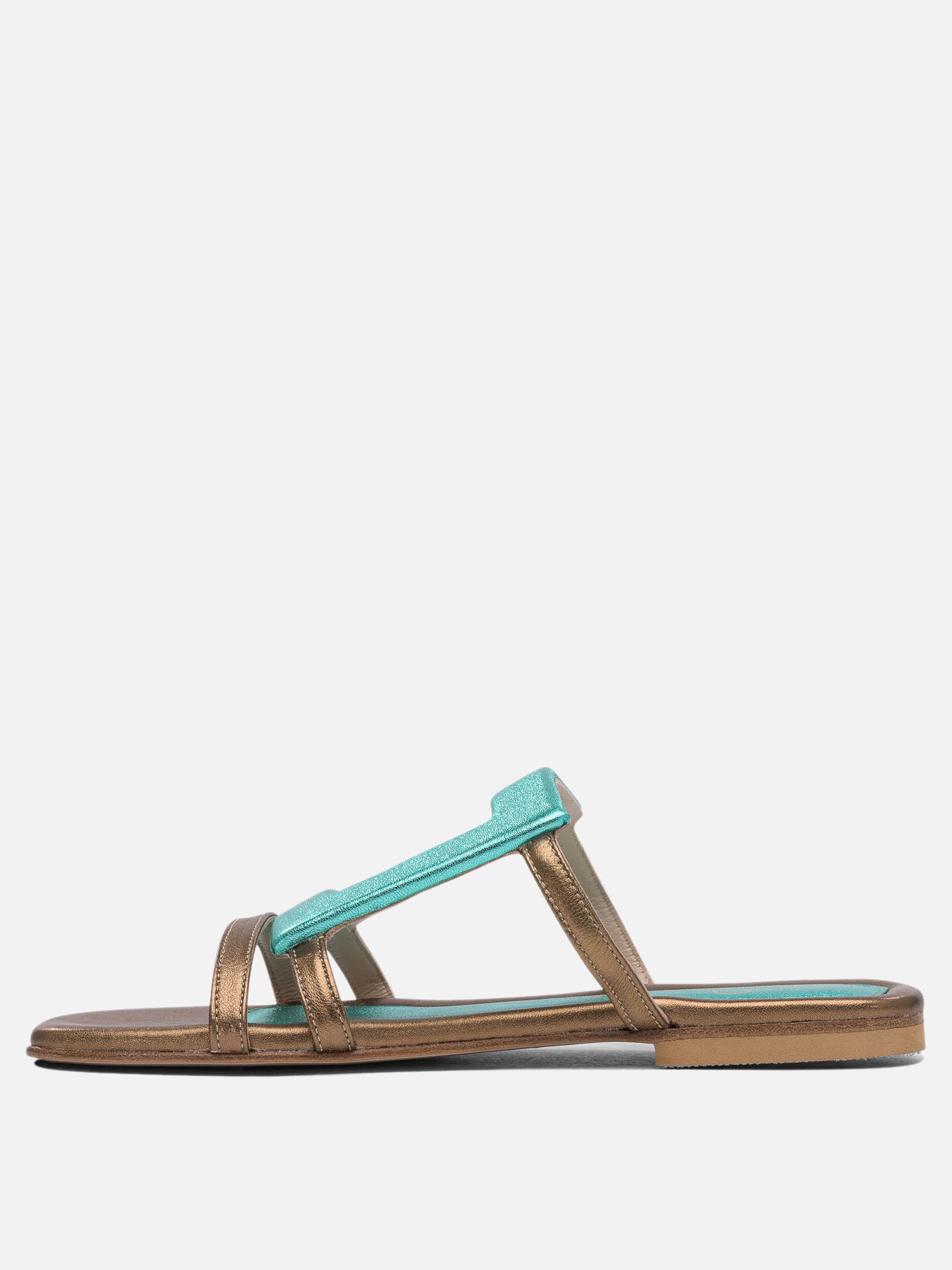 Flat sandals 100% leather - 90% leather 10% rubber  Light blue - Elina Linardaki Women | PDP | VIETTI Online Store | Zoom-Modal_3
