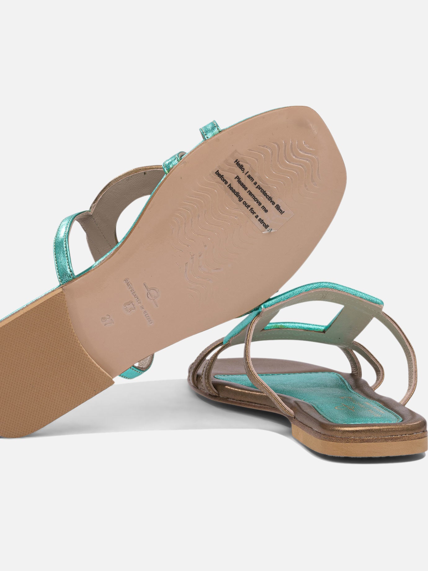 Flat sandals 100% leather - 90% leather 10% rubber  Light blue - Elina Linardaki Women | PDP | VIETTI Online Store | thumbnail_5