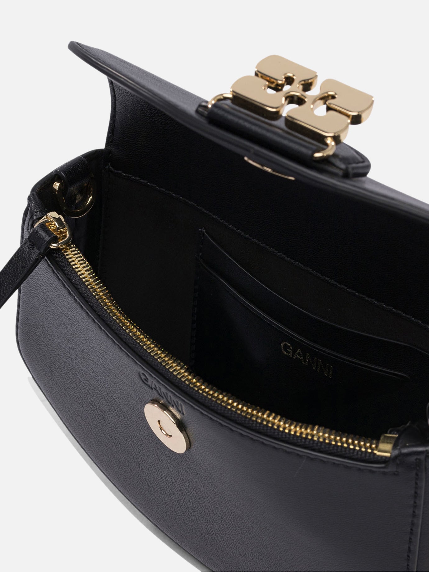 Small bags 65% Recycled Leather 19% PU 16% Polyester  Black - Ganni Women | PDP | VIETTI Online Store | thumbnail_5
