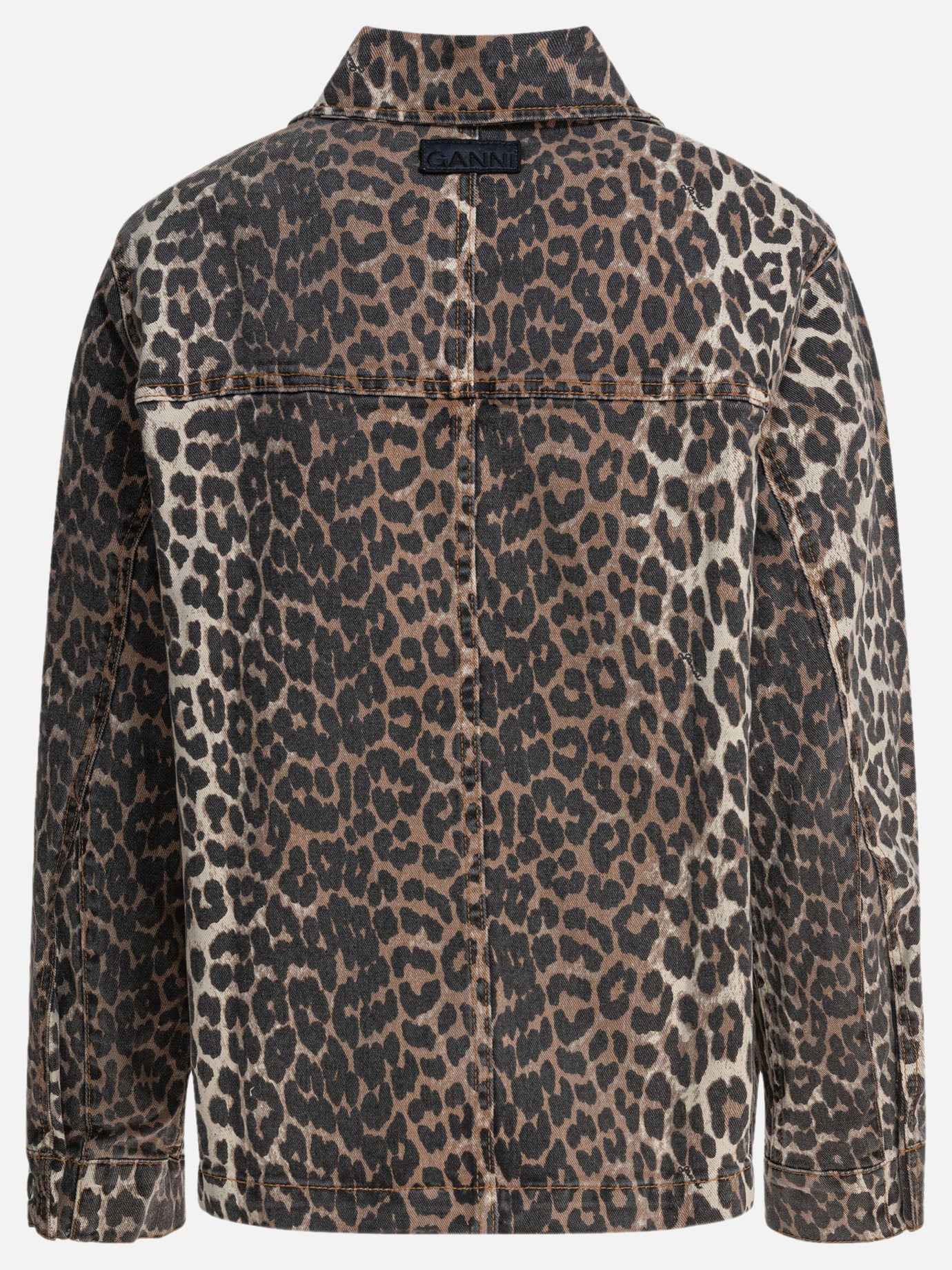 Giacca in denim leopardata