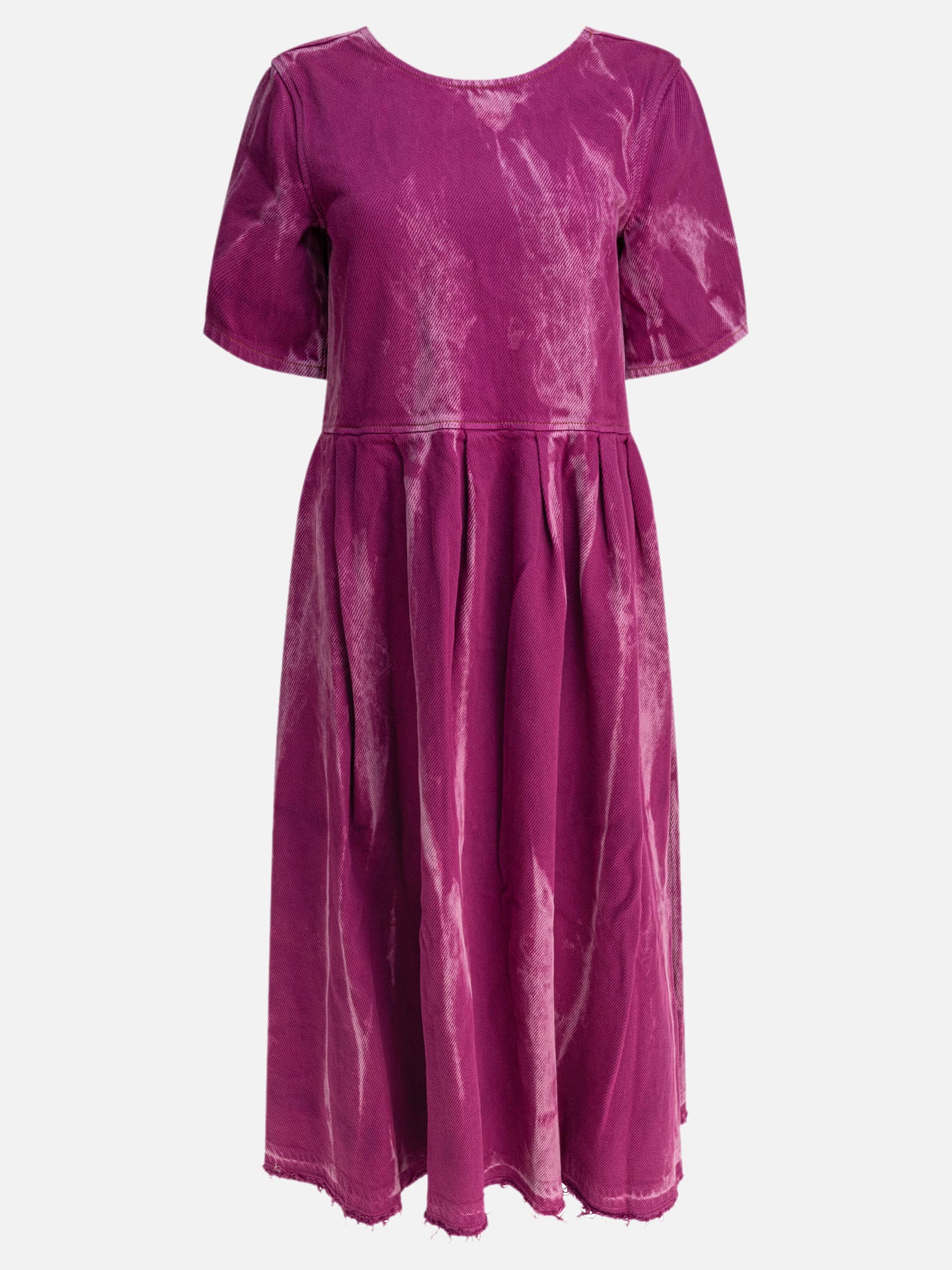 Ganni Abito midi in denim con schiena scoperta 11319781_36 Purple thumbnail_1