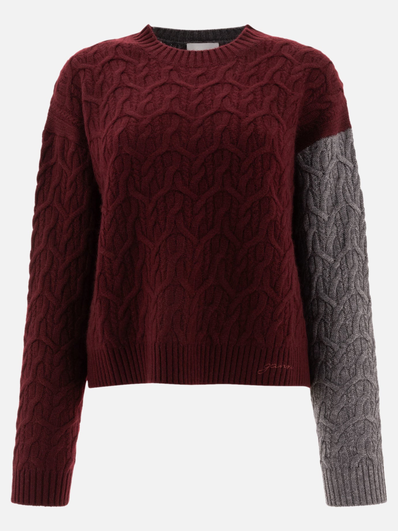 Maglione girocollo bi-color