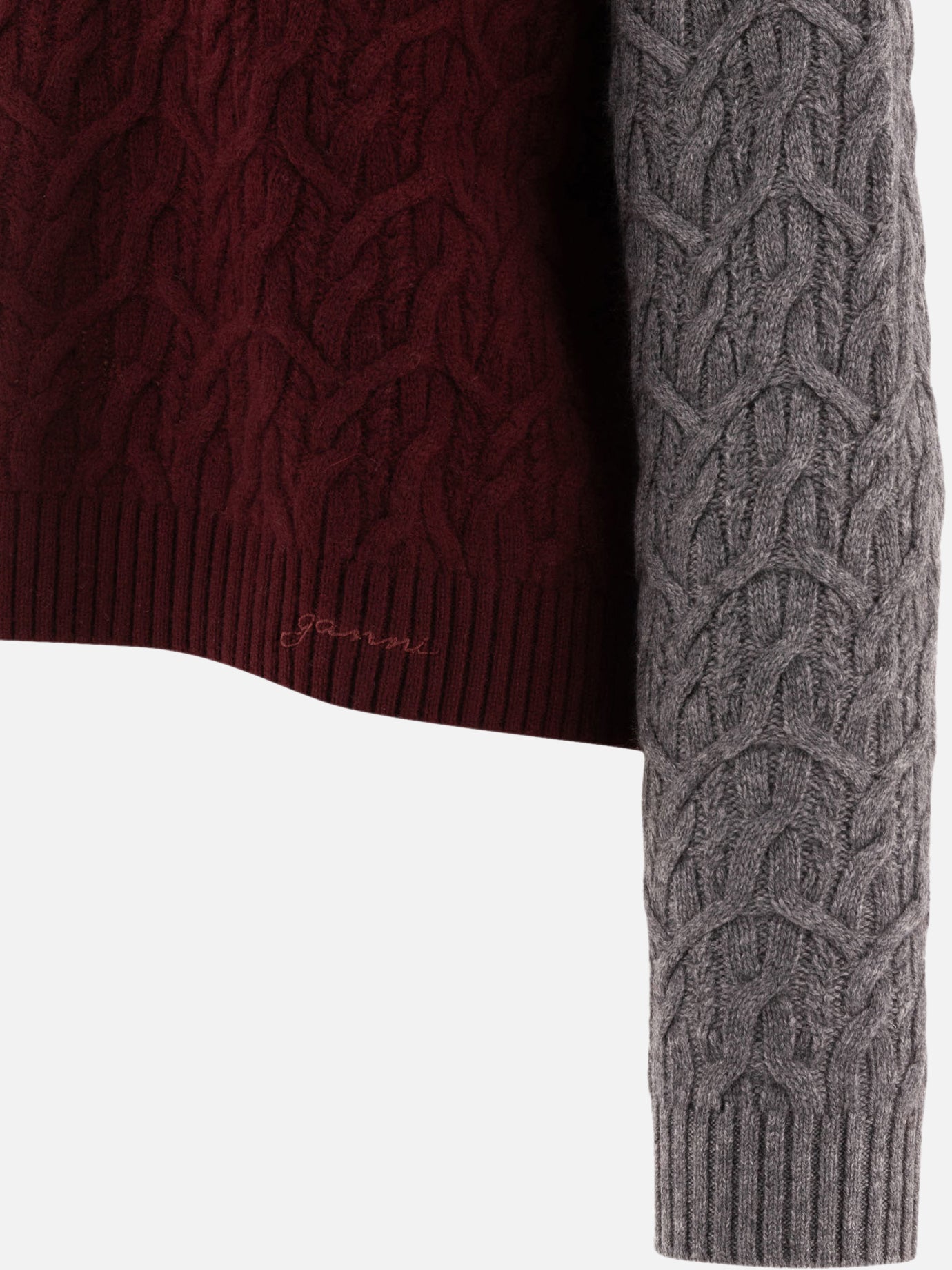 Ganni Maglione girocollo bi-color 15190232_S/M Bordeaux thumbnail_4