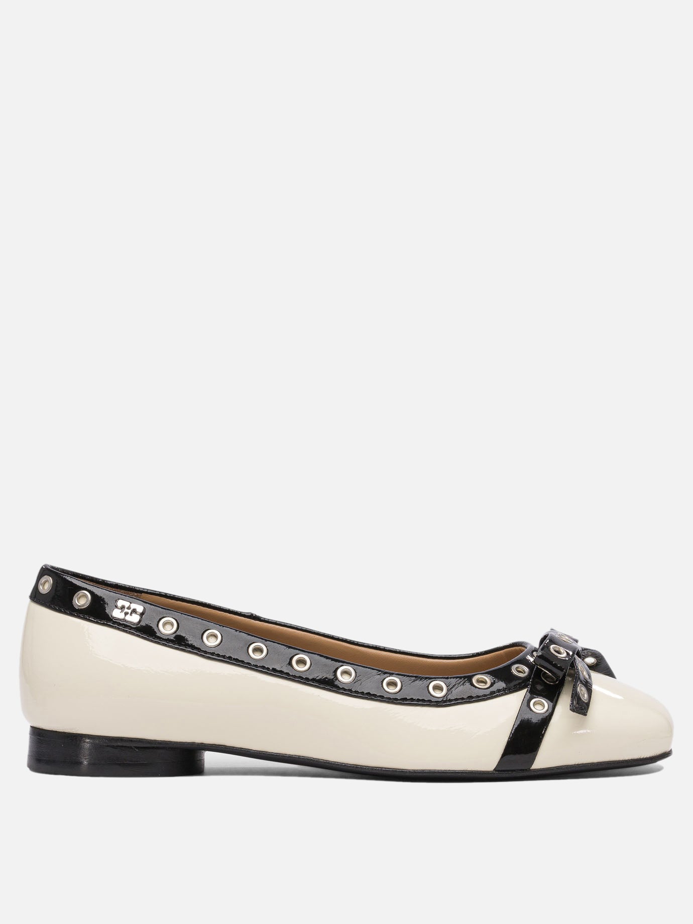 Ganni Ballerine con fiocco e occhielli 18737711_36 White thumbnail_1