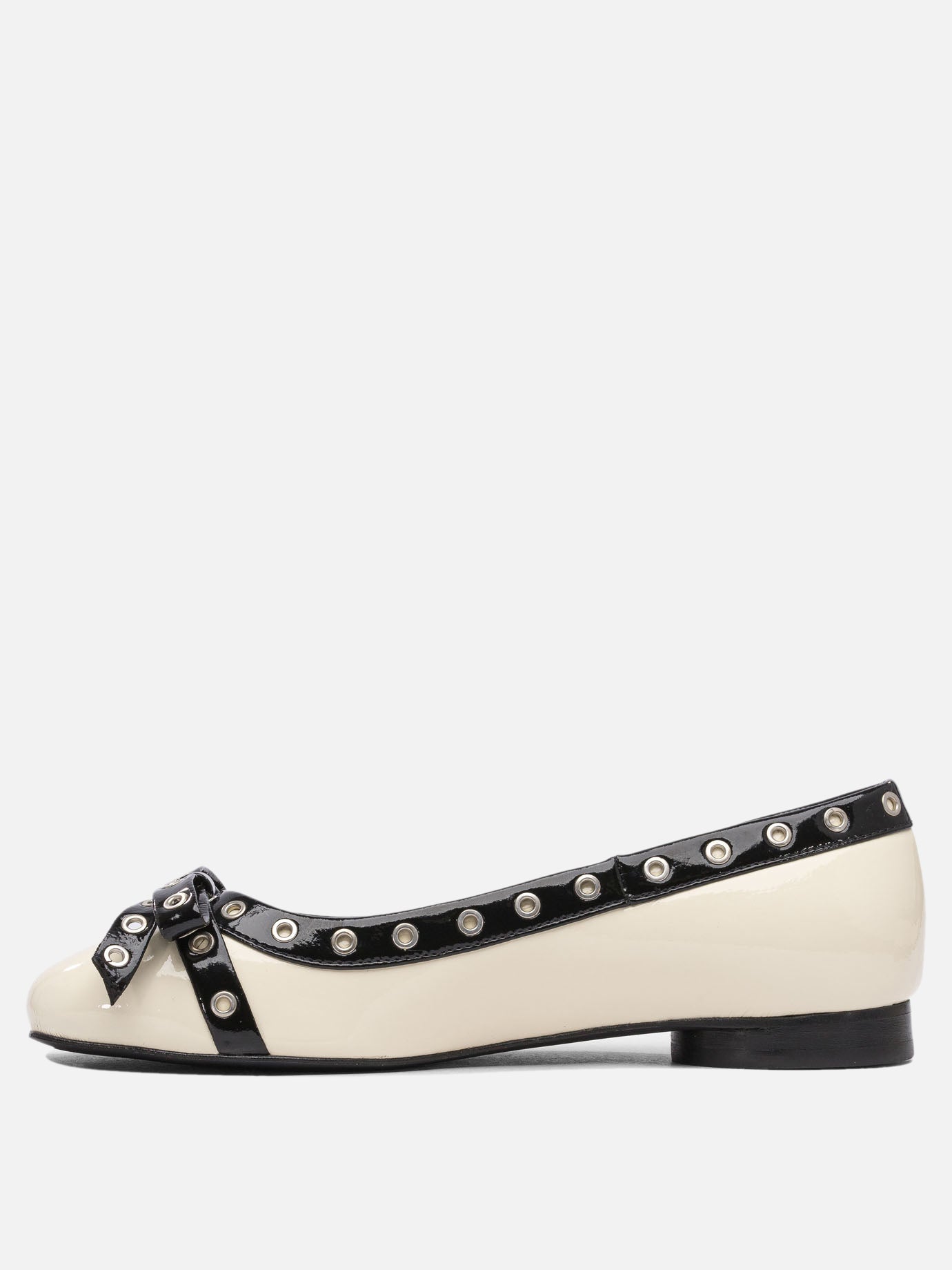 Ganni Ballerine con fiocco e occhielli 18737711_36 White thumbnail_3