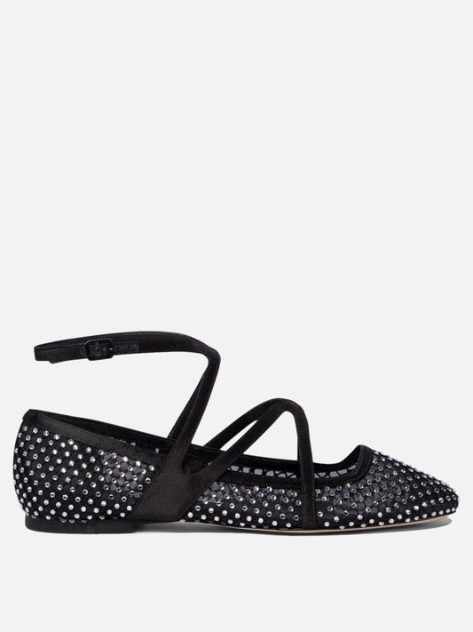 Classic ballet flats 80% polyamide 20% leather - 95% leather 5% rubber  Black - Jimmy Choo Women | PLP | VIETTI Online Store 
