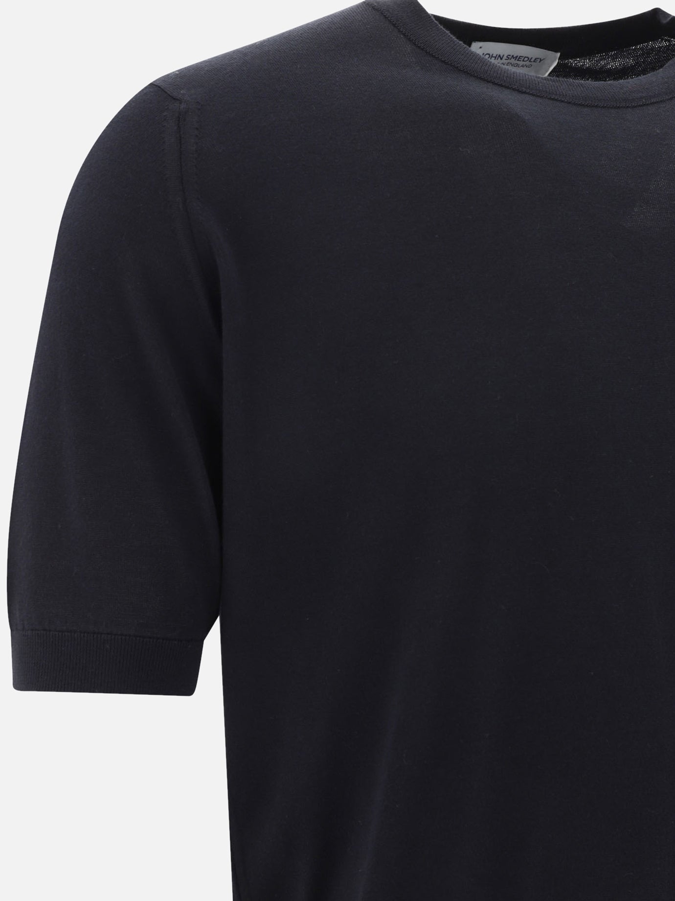 Crewneck t-shirts Solid colour  Black - John Smedley Men | PDP | VIETTI Online Store | thumbnail_4