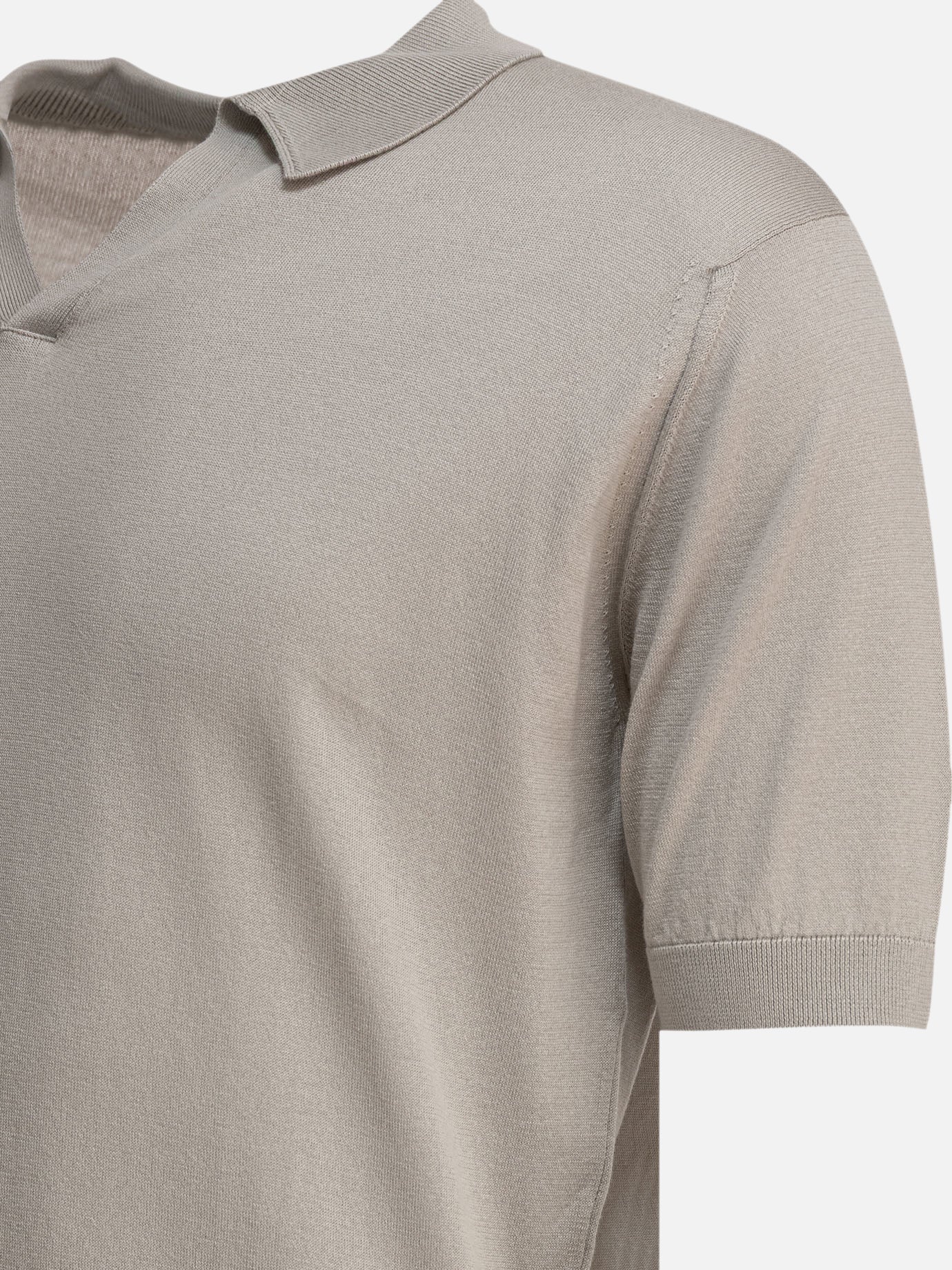 Polo senza bottoni Solid colour  Grigio - John Smedley Uomo | PDP | VIETTI Online Store | thumbnail_4