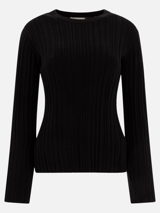 Crewneck t-shirts Solid colour  Black - Loulou Studio Women | PDP | VIETTI Online Store 
