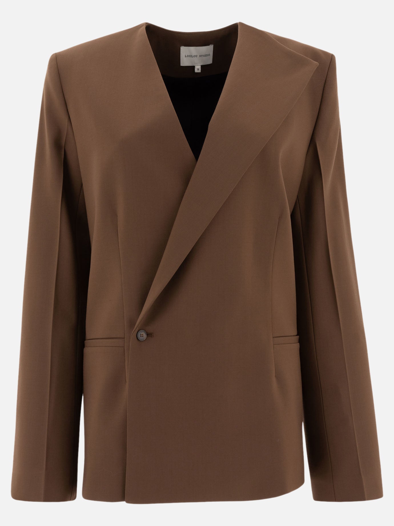 Blazers Solid colour  Brown - Loulou Studio Women | PDP | VIETTI Online Store | thumbnail