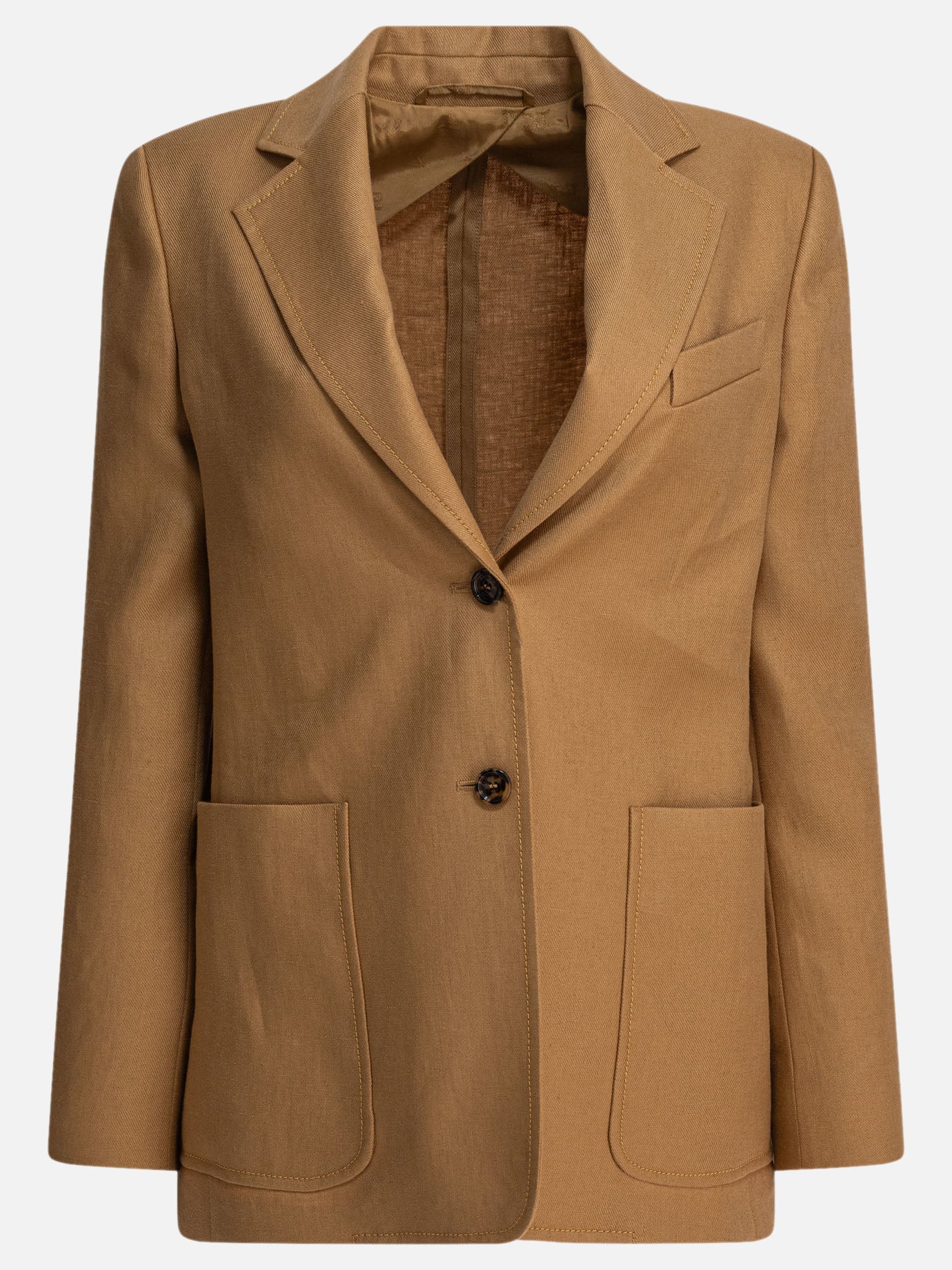 Max Mara Single-breasted linen blazer Beige