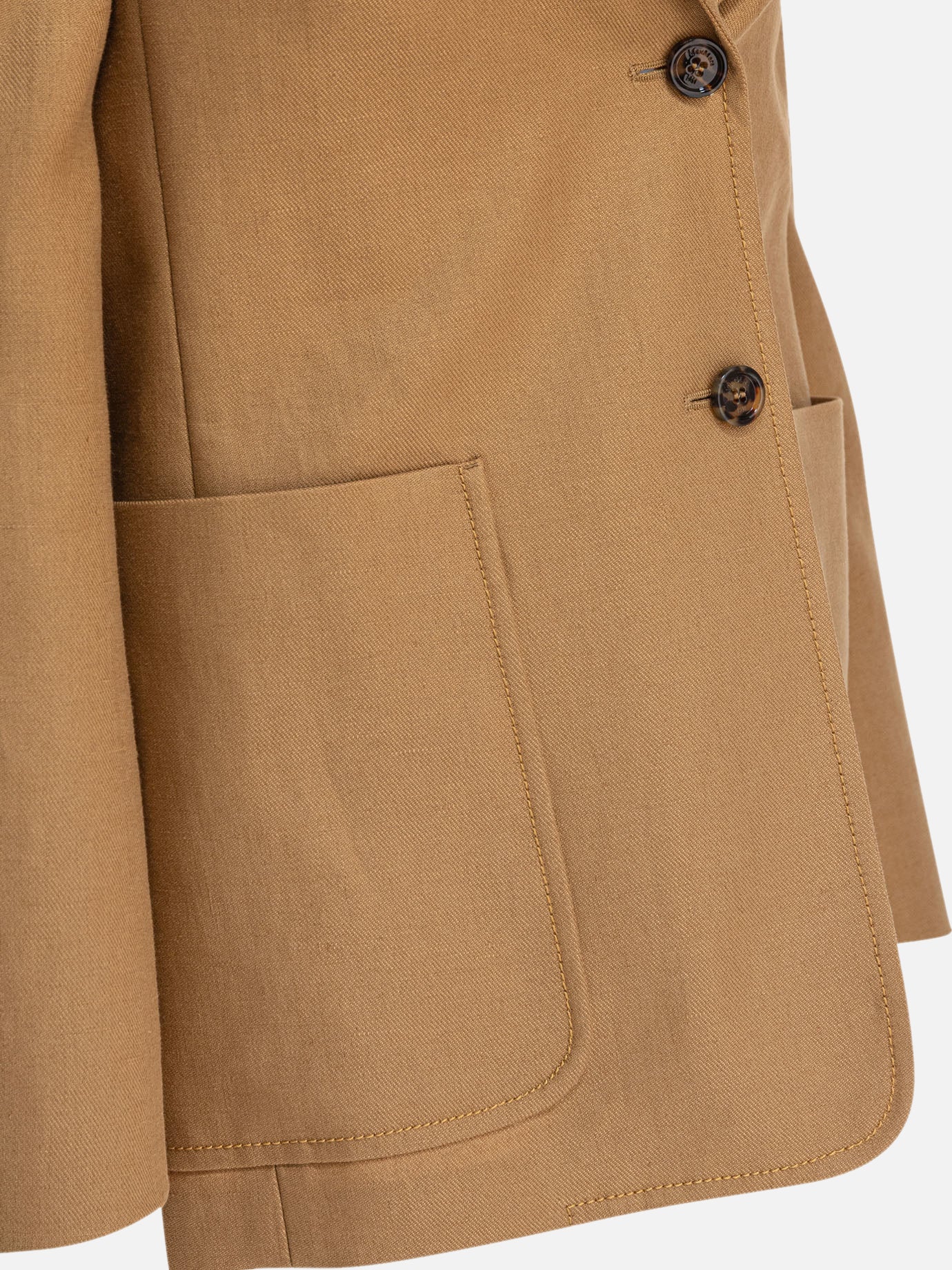 Max Mara Blazer monopetto in lino 12329406_40 Beige thumbnail_4